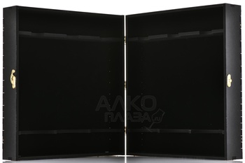 Футляр МДФ Бордо с бархатом Черный на 3 бутылки с замком