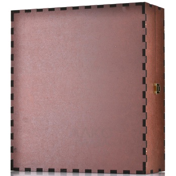 Футляр МДФ Бордо с бархатом Красный на 3 бутылки с защелкой