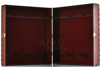 Футляр МДФ Бордо с бархатом Красный на 3 бутылки с защелкой