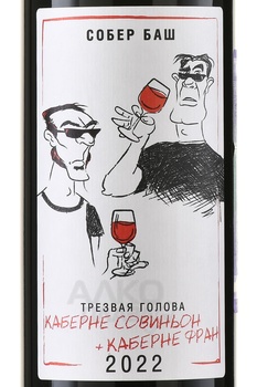 Вино Трезвая голова Каберне Совиньон+Каберне Фран 2021 год 0.75 л красное сухое