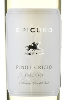 Epicuro Pinot Grigio Puglia IGP - вино Пино Гриджио ИГП Пулия серия Эпикуро 0.75 л белое полусухое