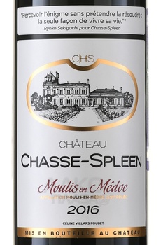 Chateau Chasse-Spleen Moulis en Medoc AOC - вино Шато Шасс-Сплин Мули ан Медок АОС 0.75 л красное сухое