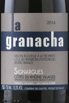 Les Vignerons d’Estezargues La Granacha Cotes du Rhone Villages AOC - вино Ля Гранача Кот дю Рон Вилляж АОС 0.75 л красное сухое