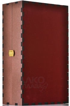 Футляр МДФ Бордо с бархатом на 2 бутулки с защелкой