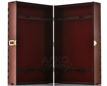 Футляр МДФ Бордо с бархатом на 2 бутулки с защелкой