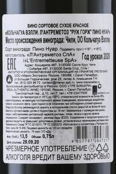 L’Entremetteuse Rouge Gorge Pinot Noir - вино Л’Антреметоз Руж Горж Пино Нуар 0.75 л красное сухое