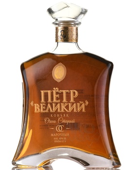 Коньяк Петр Великий ОС 25 лет 0.7 л в п/у декантер