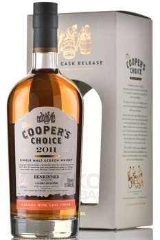 The Cooper’s Choice Benrinnes Single Malt Malaga Wine Cask Finish - виски Зе Куперс Чойс Бенриннес Сингл Молт Малага Вайн Каск Финиш 0.7 л в п/у