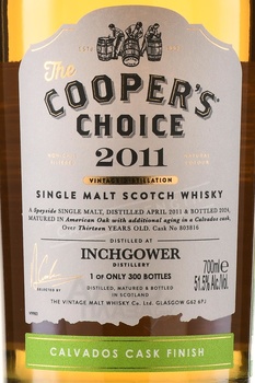 The Cooper’s Choice Inchgower Single Malt Calvados Cask Finish - виски Зе Куперс Чойс Инчговер Сингл Молт Кальвадос Каск Финиш 0.7 л в п/у