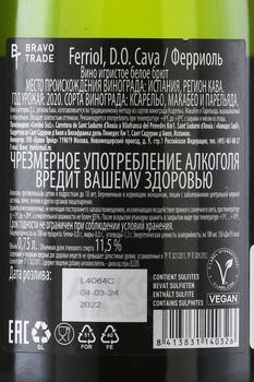 Cava Ferriol - вино игристое Кава Ферриоль 0.75 л белое брют