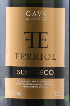 Cava Ferriol - вино игристое Кава Ферриоль 0.75 л белое полусухое