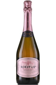 Kokur & Co - вино игристое Кокур и Ко 0.75 л брют розовое