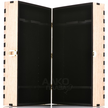 Футляр МДФ Бордо с бархатом на 2 бутылки с защелкой белый