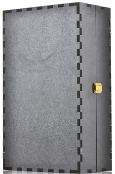 Футляр МДФ Бордо с бархатом на 2 бутылки с защелкой чёрный