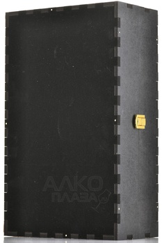 Футляр МДФ Бордо с бархатом на 2 бутылки с защелкой чёрный