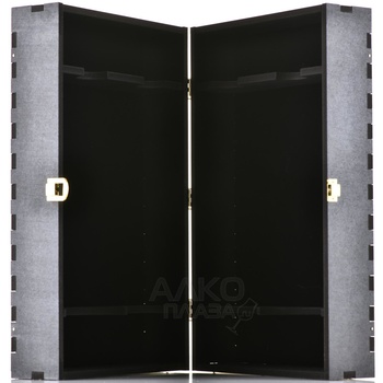 Футляр МДФ Бордо с бархатом на 2 бутылки с защелкой чёрный