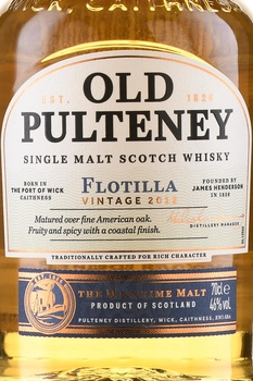 Old Pulteney Flotilla 10 Years Old Vintage 2012 - виски Олд Пултени Флотилла 10 лет Винтаж 2012 0.7 л в п/у