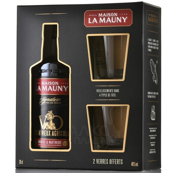 La Mauny Vieux Agricole VO - ром Ла Мони Вью Агриколе ВО 0.7 л в п/у + 2 бокала