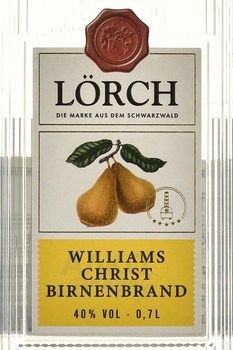 Lorch Alter Williams-Christ-Birnen-Brand - водка Лёрх Альтер Виллиамс Крист Бирнен Бранд 0.7 л