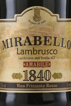 Lambrusco Mirabello Rosso - вино игристое Ламбруско Мирабелло Россо 0.75 л красное полусладкое