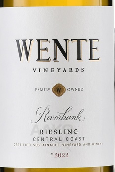 Wente Vineyards Riverbank Riesling - вино Венте Виньярдс Ривербэнк Рислинг 0.75 л белое полусухое