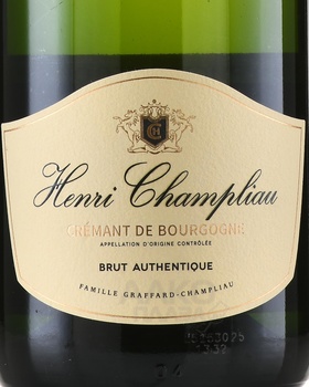 Henri Champliau Brut Authentic Cremant de Bourgogne - вино игристое Анри Шамплио Креман де Бургонь Брют Аутентик 0.75 л брют белое