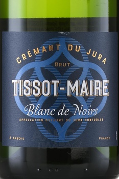 Tissot-Maire Cremant du Jura Blanc de Noirs Brut - вино игристое Тиссо-Мэр Креман дю Жура Блан де Нуар Брют 0.75 л белое брют