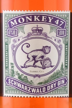 Monkey 47 Barrel Cut Schwarzwald Dry Gin - джин Манки 47 Баррел Кат Шварцвальд Драй 0.5 л в п/у