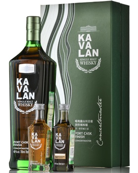 Kavalan Concertmaster Port Finish - виски Кавалан Концертмастер Порт Финиш 0.7 л набор в п/у