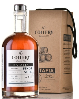 Collery Ratafia Pinot Noir a Ay - вино Ратафия Коллери Пино Нуар а Аи АОС 0.5 л розовое сладкое в п/у