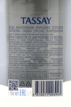 Вода Тассай 0.75 л газированная стекло