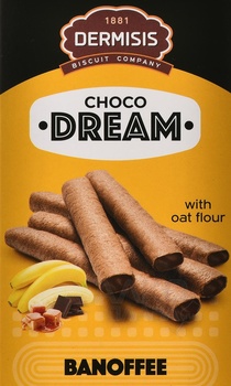 Трубочки вафельные Дермисис Чоко Дрим 92 гр с бананово-шоколадной начинкой
