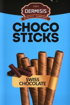 Трубочки вафельные Дермисис Чоко Стикс из Швейцарского шоколада 310 гр