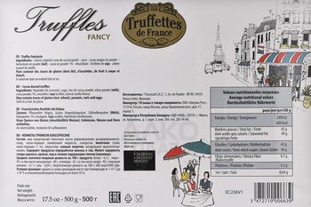 Truffettes de France Truffes Fancy Paris - конфеты Труффеттес де Франс Трюфели Фэнси Париж 500 гр