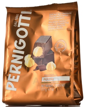 Конфеты Перниготти Пепитас 117 гр молочный шоколад с цельным фундуком