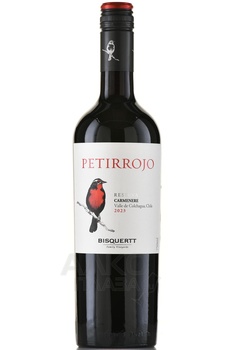 Bisquertt Petirrojo Reserva Carmenere - вино Бискертт Петиррохо Резерва Карменер 0.75 л красное сухое