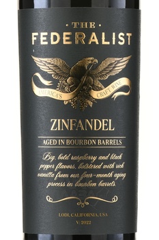 The Federalist Zinfandel Bourbon Barrel - вино Федералист Лоди Зинфандель Бурбон Баррелс 0.75 л красное сухое