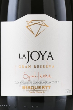Bisquertt La Joya Gran Reserva Syrah Colchagua Valley - вино Бискертт Ла Хойа Гран Резерва Сира 0.75 л красное сухое