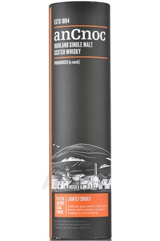 AnCnoc Lightly Smoky Peated Sherry Cask Finish 9 Years Old - виски АнНок Лайтли Смоки Питед Шерри Каск Финиш 9 лет 0.7 л в тубе