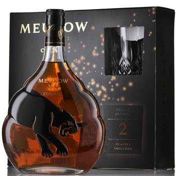 Meukow VS 3 years old - коньяк Меуков ВС 3 года 0.7 л в п/у + 2 бокала
