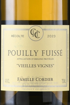 Famille Cordier Pouilly Fuisse Vieilles Vignes - вино Фамий Кордье Вьей Винь Пуйи Фюиссе 0.75 л белое сухое