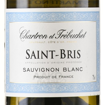 Chartron et Trebuchet Saint-Bris Sauvignon Blanc - вино Шартрон э Требюше Сен-Бри Совиньон Блан 0.75 л белое сухое