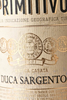 Duca Sargento Primitivo IGT - вино Дука Сардженто Примитиво ИГТ 0.75 л красное полусухое