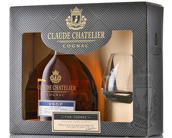 Claude Chatelier Cognac VSOP - коньяк Клод Шателье ВСОП 0.7 л в п/у + бокал