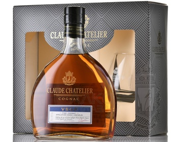 Claude Chatelier Cognac VSOP - коньяк Клод Шателье ВСОП 0.7 л в п/у + бокал
