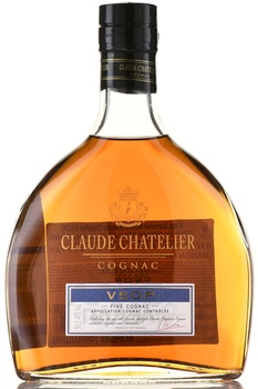 Claude Chatelier Cognac VSOP - коньяк Клод Шателье ВСОП 0.7 л в п/у + бокал
