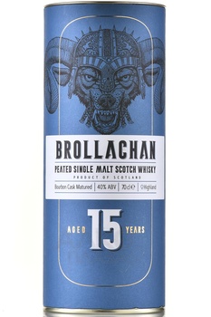 Brollachan Peated Aged 15 Years - виски Броллахан Питед 15 лет 0.7 л в тубе