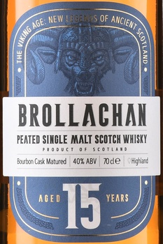 Brollachan Peated Aged 15 Years - виски Броллахан Питед 15 лет 0.7 л в тубе