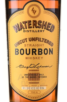 Watershed Uncut Unfiltered Straight Bourbon Whiskey 4 Year Old - виски Вотершэд Анкат Анфилтерд Стрейт Бурбон 4 года 0.75 л