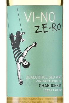 Vi-no Ze-ro Chardonnay - вино безалкогольное Ви-Но Зе-Ро Шардоне 0.75 л белое полусладкое этикетка
